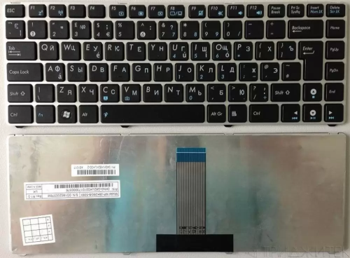 Клавиатура для ноутбука Asus 1201, черная FRAME, серая
