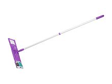 Швабра для пола с насадкой из микрофибры, фиолетовая, PERFECTO LINEA (Телескопическая рукоятка 67-120 см.) (43-392010)