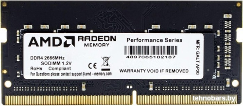 Оперативная память AMD Radeon R7 Performance 4GB DDR4 SODIMM PC4-21300 R744G2606S1S-UO фото 3