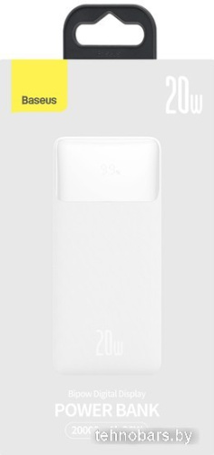 Внешний аккумулятор Baseus Bipow Fast Charge Power Bank 20W 20000mAh (белый) фото 4