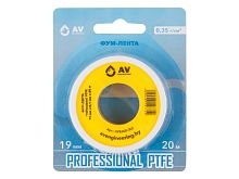 Фум-лента Professional PTFE 19мм х 0,1мм х 20м в блистере, AV Engineering (AVE600-002)