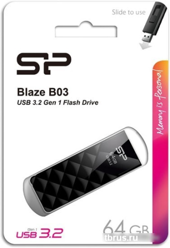USB Flash Silicon-Power Blaze B03 64GB (черный) фото 6