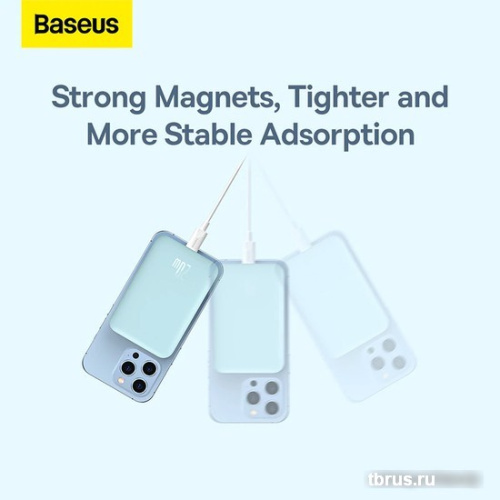 Внешний аккумулятор Baseus Magnetic Wireless PPCX020002 6000mAh (белый) фото 7