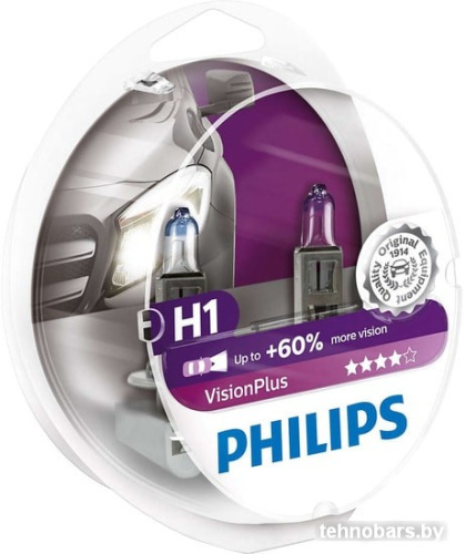 Галогенная лампа Philips H1 VisionPlus 2шт фото 3