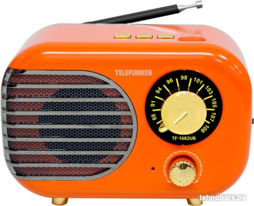 Радиоприемник TELEFUNKEN TF-1682UB (оранжевый/золотистый) фото 3