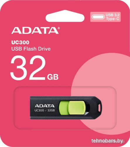 USB Flash ADATA UC300 32GB (черный/зеленый) фото 4
