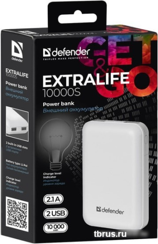 Портативное зарядное устройство Defender ExtraLife 10000S фото 7