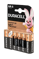 Батарейка (элемент питания) Duracell LR6 BL6, 1 штука