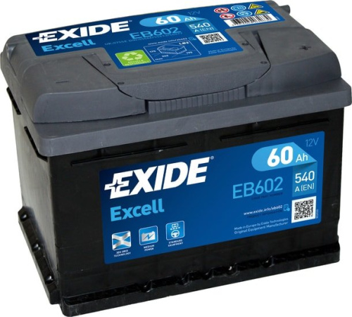 Автомобильный аккумулятор Exide Excell EB602 (60 А·ч)