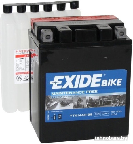 Мотоциклетный аккумулятор Exide ETX14AH-BS (12 А·ч) фото 3