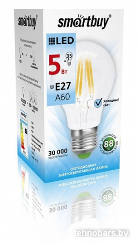Светодиодная лампа SmartBuy A60 Filament E27 5 Вт 4000 К [SBL-A60F-5-40K-E27] фото 4