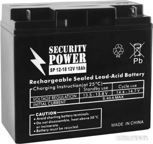Аккумулятор для ИБП Security Power SP 12-18 (12В/18 А·ч) фото 3