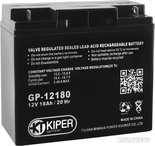 Аккумулятор для ИБП Kiper GP-12180 (12В/18 А·ч) фото 3