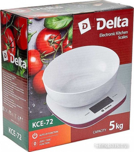 Кухонные весы Delta KCE-72 (белый/бордовый) фото 4