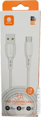 Кабель Vipfan X05 USB Type-A - USB Type-C (2 м, белый) фото 3