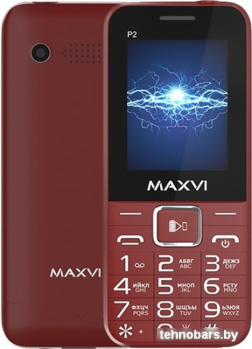 Мобильный телефон Maxvi P2 (винный красный) фото 3