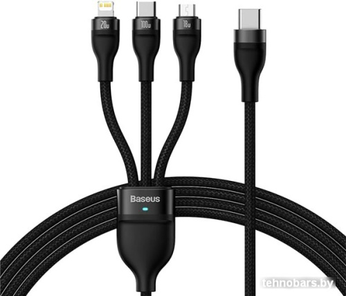 Кабель Baseus Flash Series ? USB Type-C - Lightning/USB Type-C/microUSB (1.5 м, черный) фото 3