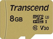 Карта памяти Transcend microSDHC 500S 8GB + адаптер