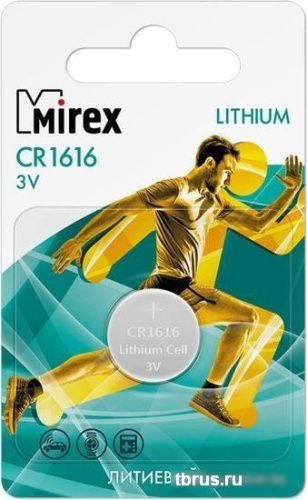 Элементы питания Mirex CR1616 Mirex литиевая блистер 1 шт. 23702-CR1616-E1 фото 3