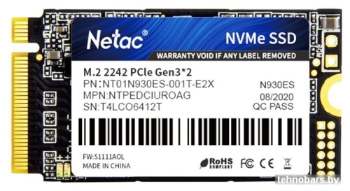 SSD Netac Внутренний SSD M.2 PCIe 3 x2 - 1ТB 2242 Netac N930ES Pro NVMe фото 3