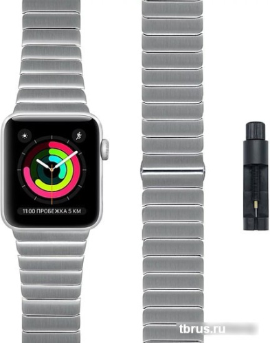 Ремешок Lyambda Canopus для Apple Watch 38-40 мм (серебристый) фото 4