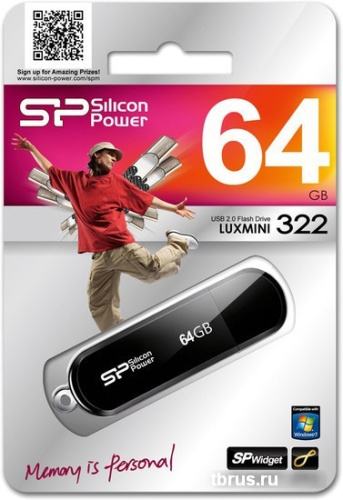 USB Flash Silicon-Power LuxMini 322 Black 64GB (SP064GBUF2322V1K) фото 6