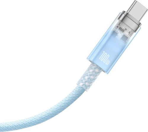 Кабель Baseus Explorer Series Fast Charging with Smart Temperature Control USB Type-C USB Type-C (1 м, голубой) фото 5