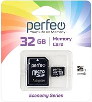 Карта памяти Perfeo microSDHC PF32GMCSH10AES 32GB (с адаптером)