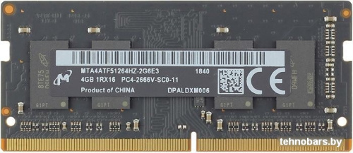 Оперативная память Micron 4GB DDR4 SODIMM PC4-21300 MTA4ATF51264HZ-2G6E3 фото 3