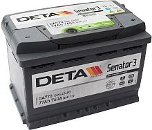 Автомобильный аккумулятор DETA Senator3 DA770 (77 А·ч)