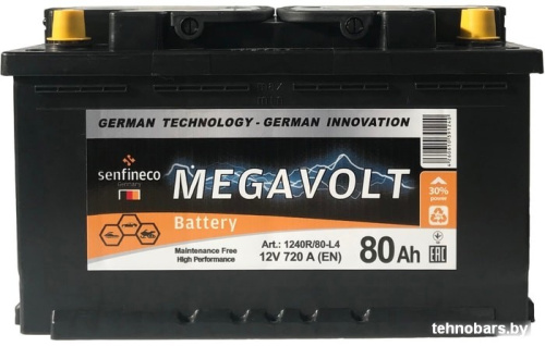Автомобильный аккумулятор Megavolt 12V +R (80 А·ч) фото 3