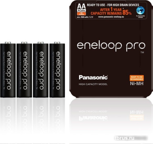 Аккумуляторы Panasonic Eneloop Pro AA 2500mAh 4 шт. BK-3HCDE/4LE фото 5