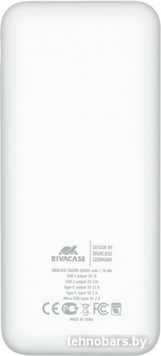 Внешний аккумулятор Rivacase VA2081 20000mAh (белый) фото 4