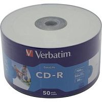 CD-R диск Verbatim 700Mb Verbatim Printable 52x по 50 шт. в пленке 043794