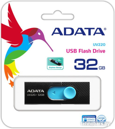 USB Flash A-Data UV220 32GB (черный/голубой) фото 5