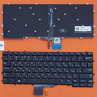 Клавиатура для ноутбука Dell Latitude 13-7370, черная, с подсветкой