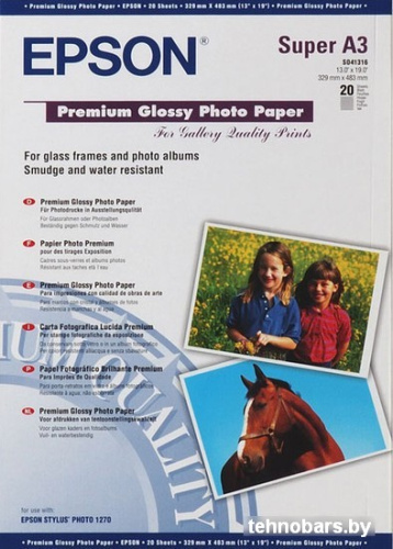 Фотобумага Epson Premium Glossy Photo Paper A3+ 20 листов (C13S041316) фото 3