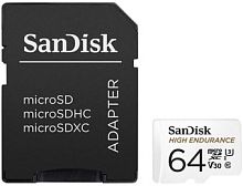 Карта памяти SanDisk High Endurance microSDXC SDSQQNR-064G-GN6IA 64GB (с адаптером)