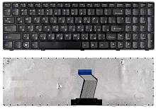Клавиатура для ноутбука Lenovo IdeaPad B570, B580, V570, Z570, Z575, B590, черная с черной рамкой