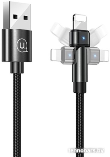 Кабель Usams USB Type-A - Lightning US-SJ476 (1 м, черный) фото 3