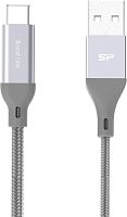 Кабель Silicon-Power Boost Link Nylon LK30AC USB Type-A - USB Type-C (1 м, серый)