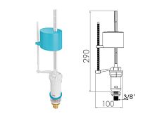 Поплавочный клапан нижней подачи воды, 3/8 - 1/2, лат. резьба, NOVA (4722)