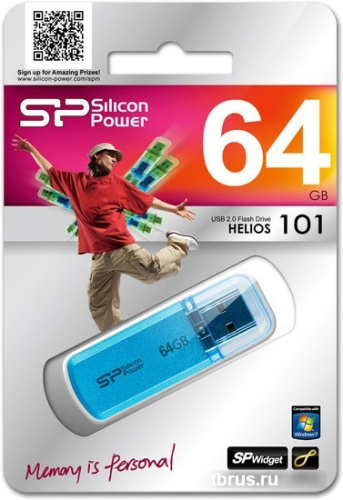USB Flash Silicon-Power Helios 101 Blue 64GB (SP064GBUF2101V1B) фото 6