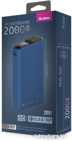 Внешний аккумулятор Olmio QS-20 20000mAh (темно-синий) фото 4