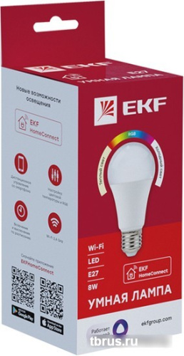 Светодиодная лампочка EKF Connect 8W WIFI RGBW E27 фото 4