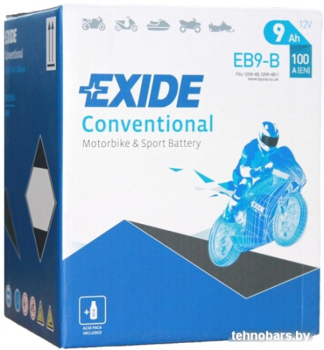 Мотоциклетный аккумулятор Exide EB9-B (9 А·ч) фото 4