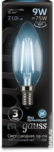 Светодиодная лампа Gauss Filament Candle E14 9 Вт 4100 К 103801209 фото 4