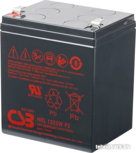 Аккумулятор для ИБП CSB HRL1225W (12В/8.3 А·ч) фото 3