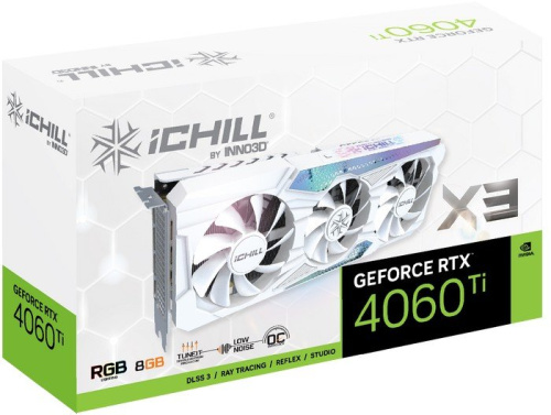 Видеокарта Inno3D GeForce RTX 4060 Ti 8GB iChill X3 White C406T3-08D6X-17113280 фото 5