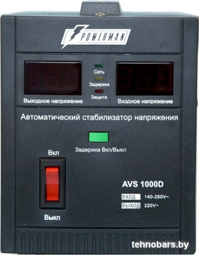 Стабилизатор напряжения Powerman AVS 1000D Black фото 3